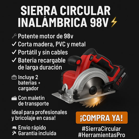 Sierra Circular Inalámbrica Portátil 98v