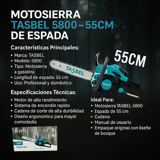 Motosierra 5.800 55Cm bencinera Tasbel