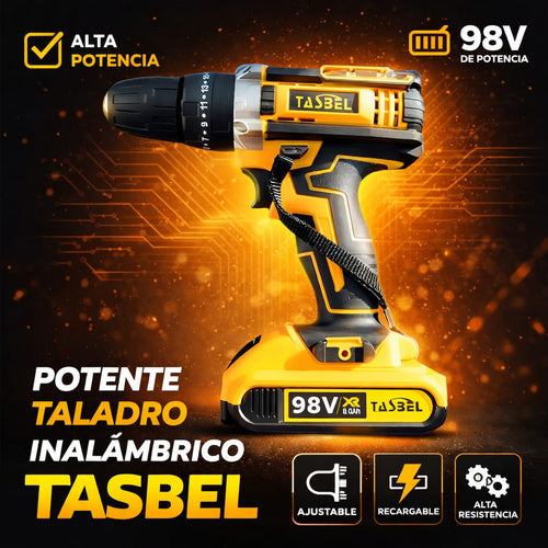 Taladro inalambrico 98v tasbel amarillo